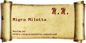 Migra Miletta névjegykártya
